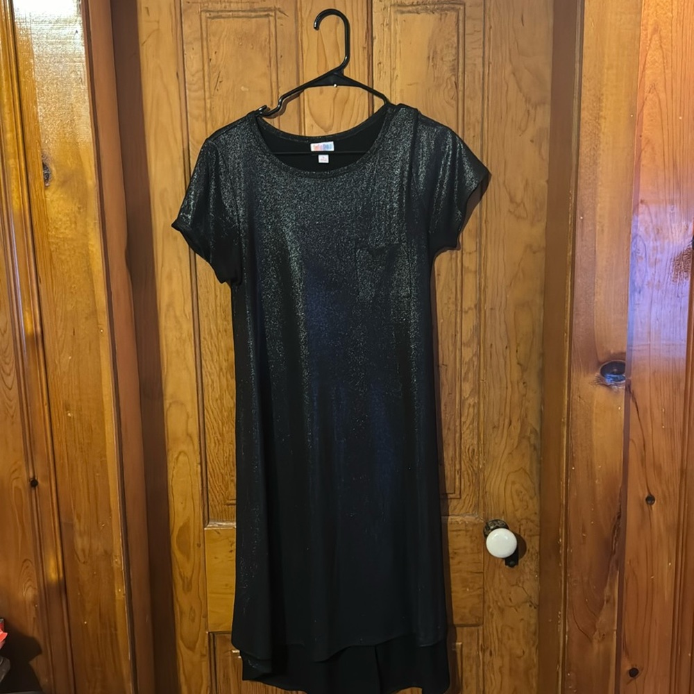 Women’s LuLaRoe black with sparkles light weight dress.
